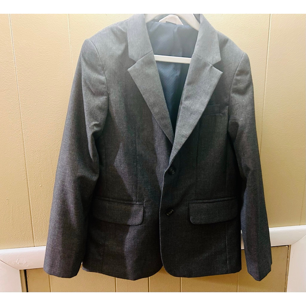 Cat & Jack Boy’s Gray Suit Jacket Blazer Size 8 Button Front